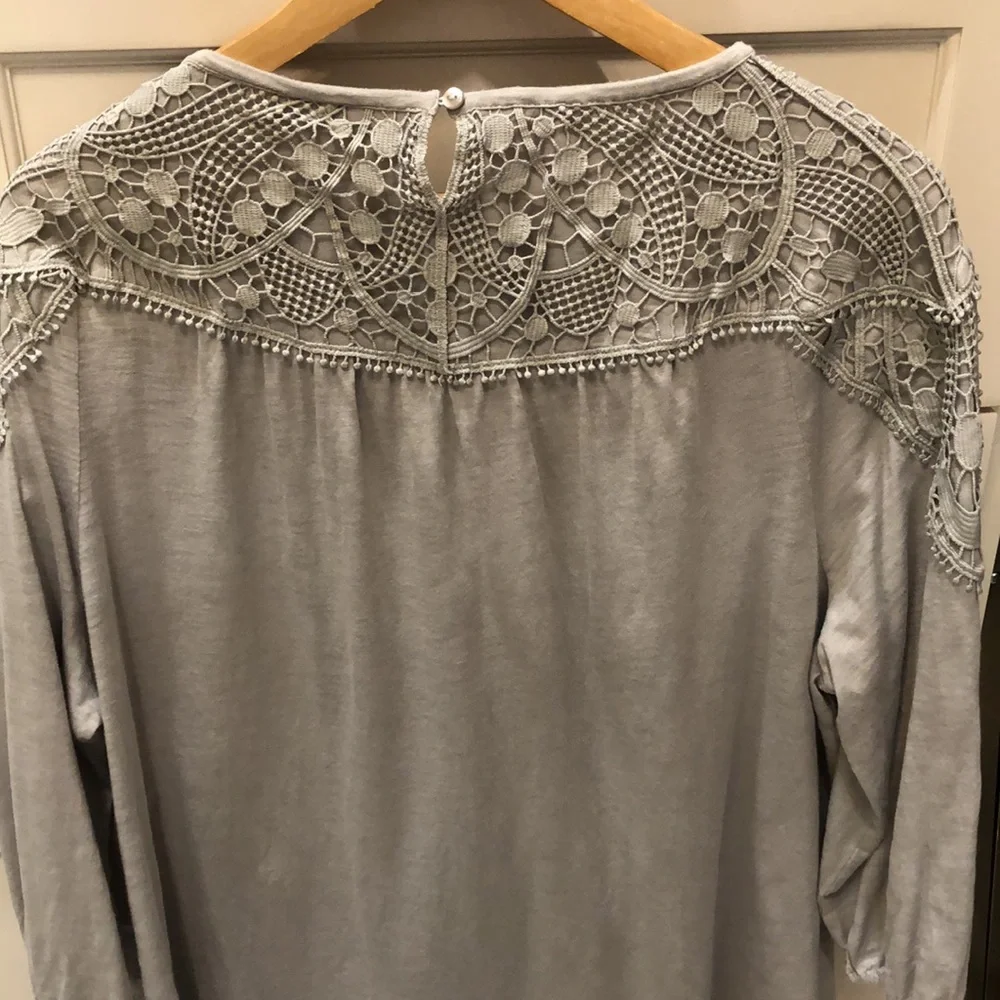 J Jill gray t shirt embellished work across neckline and shoulders. XL - Picture 3 of 5